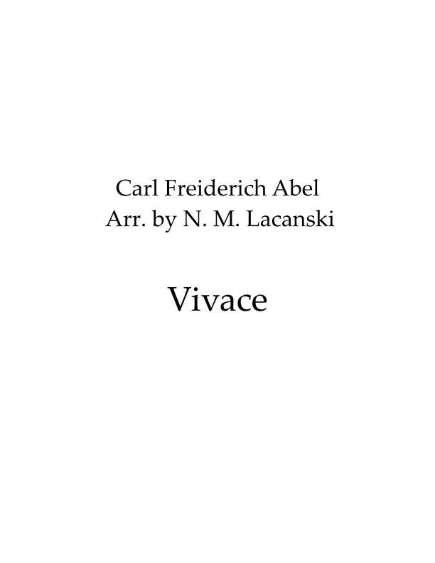 Vivace (arr. Nick Michael Lacanski)