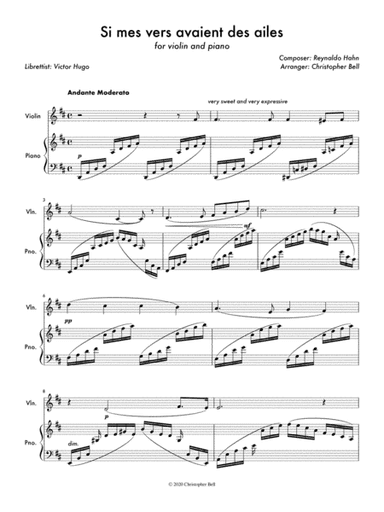 Si mes vers avaient des ailes (arr. Christopher Bell)