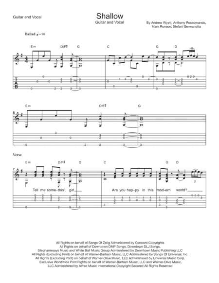 Shallow (arr. Mark McCarron)