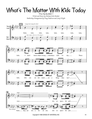 What's The Matter With Kids Today? (arr. Larry Wright)