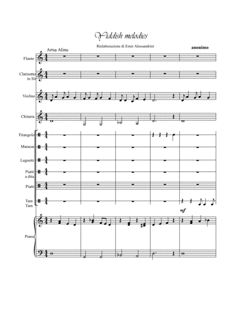 Yiddish melodies (arr. Ester Alessandrini)