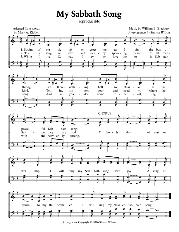 My Sabbath Song (Sabbath Celebration) (arr. Sharon Wilson)