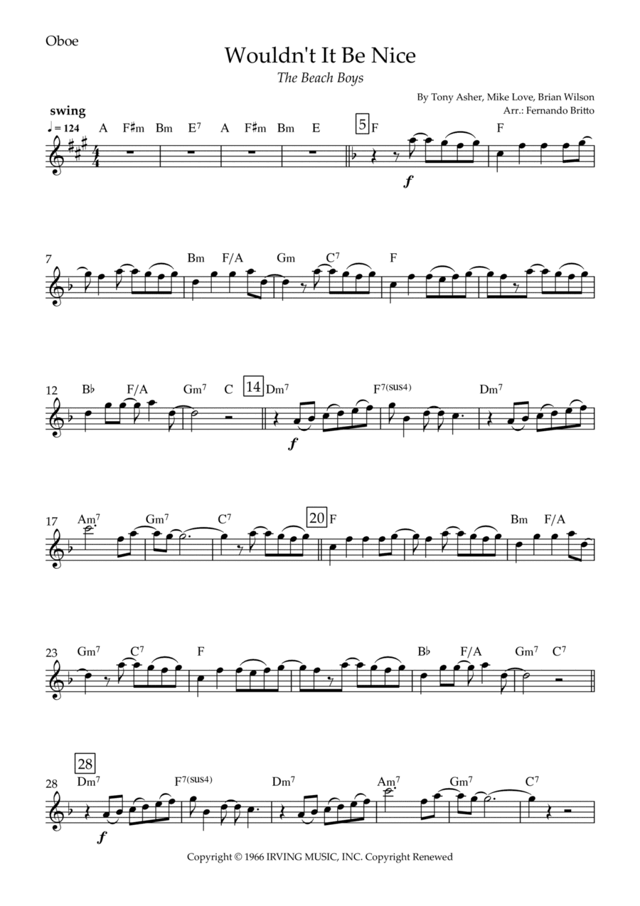 Wouldn't It Be Nice (arr. Fernando Britto)