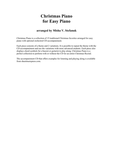 A Christmas Recital Collection, Very Easy Piano (arr. Misha Stefanuk)