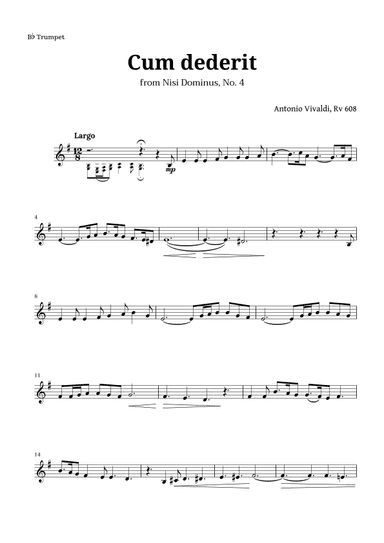 Cum dederit of Vivaldi for Trumpet (arr. Langanho)