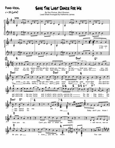Save The Last Dance For Me (arr. Katherine James)