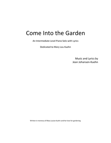Come into the Garden
