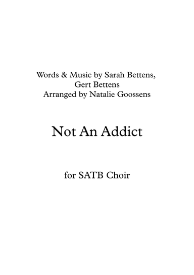 Not An Addict (arr. Natalie Goossens)