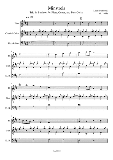 Minstrels (Trio for Flute, Guitar, and Bass Guitar)