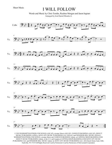 I Will Follow (arr. José Daniel Morales A.)