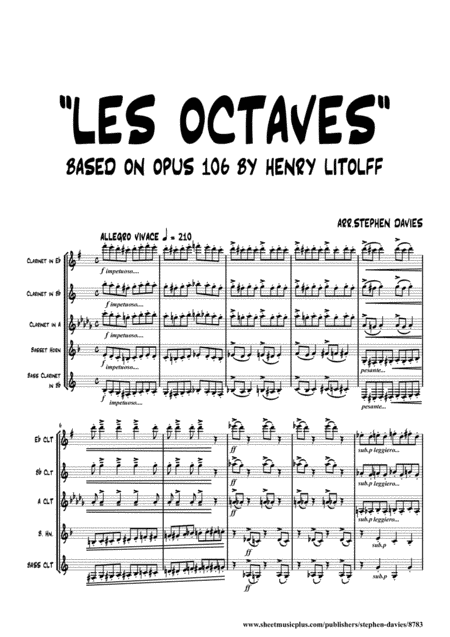 "LES OCTAVES" based on Op.106 by Henry Litolff for mixed Clarinet Quintet. (arr. Stephen Davies)
