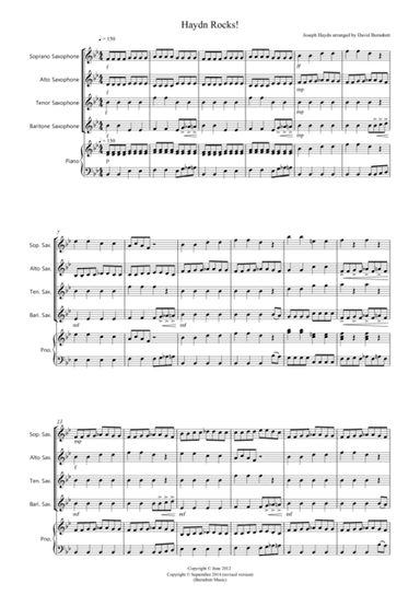 Haydn Rocks! for Saxophone Quartet (arr. David Burndrett)