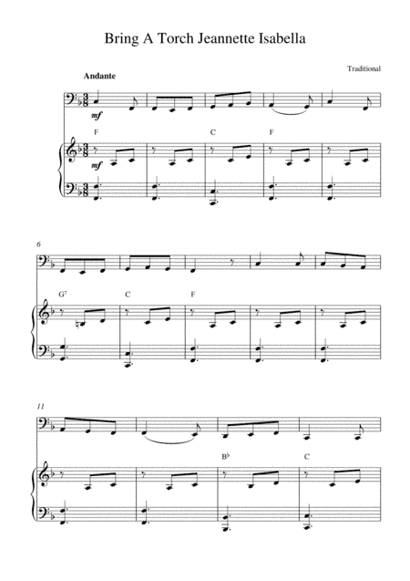 Bring A Torch Jeannette Isabella (arr. Kaiserin Rebecca)