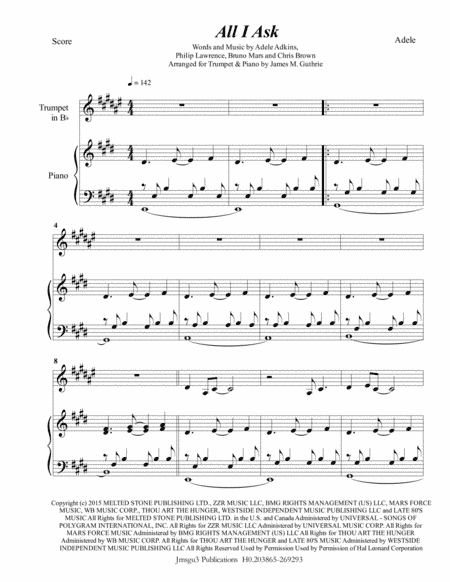 All I Ask (arr. James M. Guthrie, ASCAP)