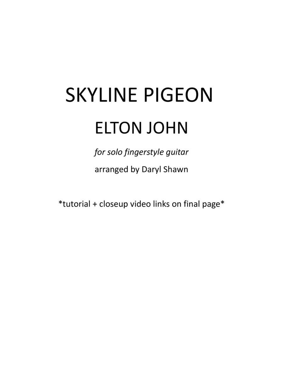 Skyline Pigeon (arr. Daryl Shawn)