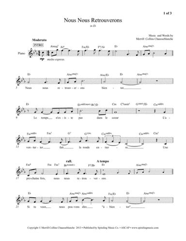 Nous Nous Retrouverons in Eb