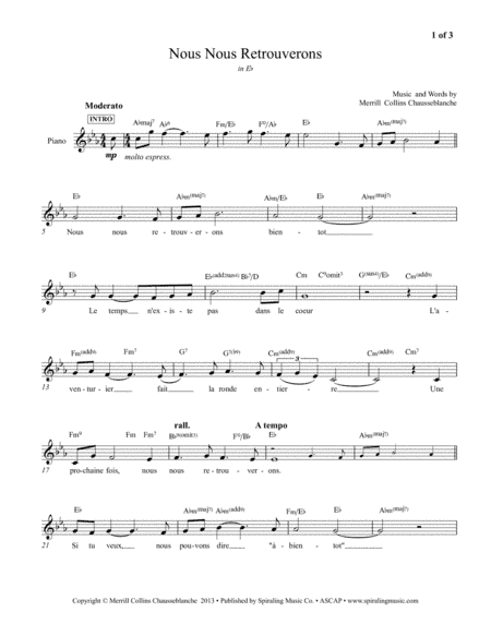 Nous Nous Retrouverons in Eb