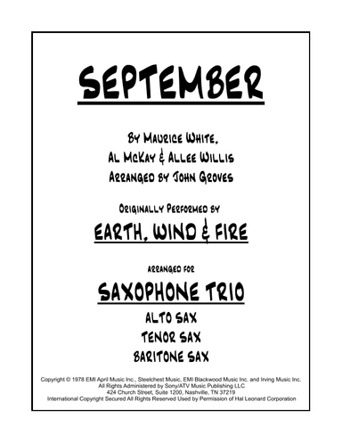 September (arr. John Groves)