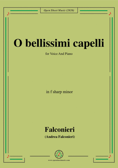 Falconieri-O bellissimi capelli,in f sharp minor,for Voice and Piano (arr. MSM)