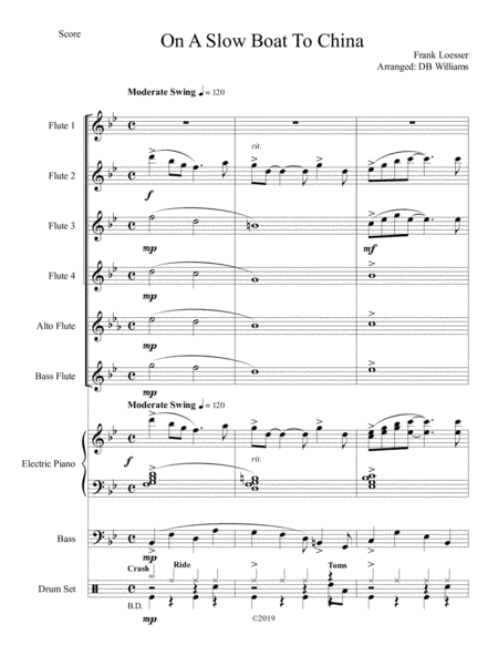 On A Slow Boat To China (arr. DB Williams)