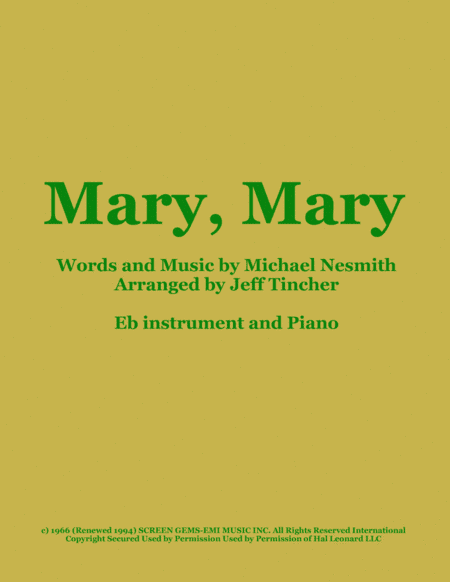 Mary, Mary (arr. Jeff Tincher)