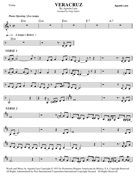 Veracruz (arr. Jorge Juárez)