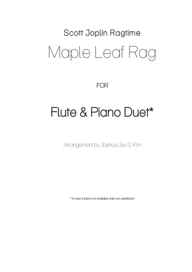 Maple Leaf Rag for flute & piano duet (arr. Joshua Jun S. Kim)