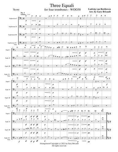 Three Equali - WOO30 (arr. Gary Bricault)