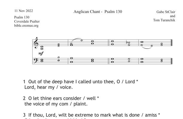 Anglican Chant - Psalm 130