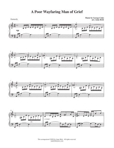 A Poor Wayfaring Man of Grief (piano solo) (arr. Anne Britt)