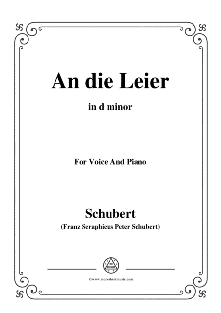 Schubert-An die Leier(To My Lyre),Op.56 No.2,in d minor,for Voice&Piano (arr. MSM)