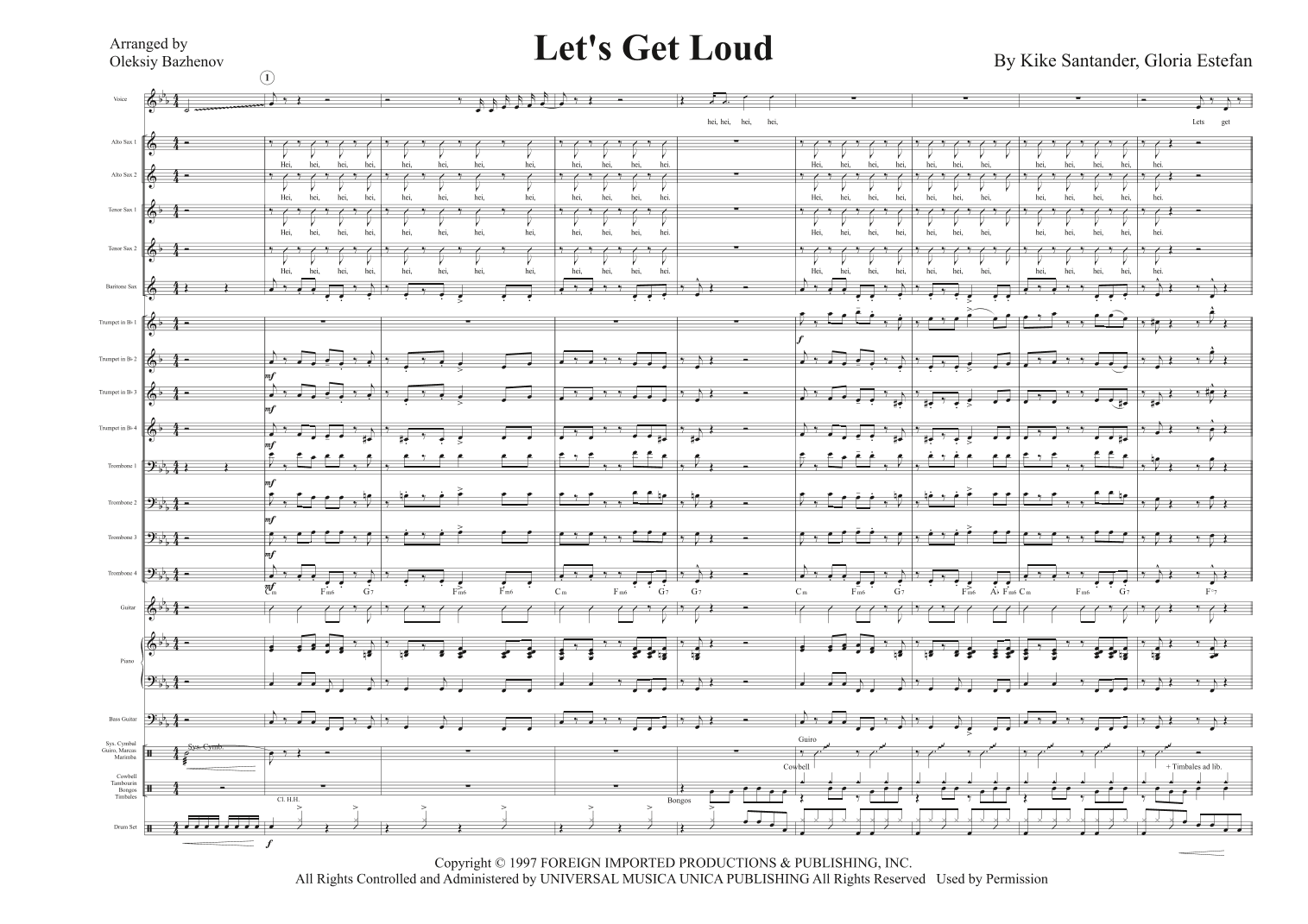 Let's Get Loud (arr. arrange by Oleksiy Bazhenov)