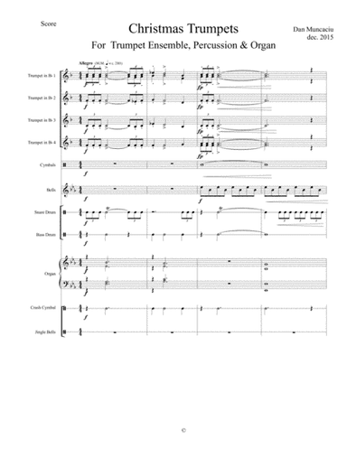 Christmas Trumpets - Trumpet Ensemble, Organ and Percussions. (arr. Dan Muncaciu)