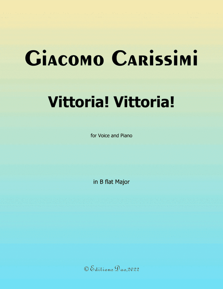 Vittoria! Vittoria! by Carissimi, in B flat Major (arr. Editions Dao)