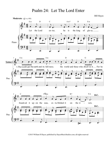 Psalm 24 Let The Lord Enter - piano/vocal