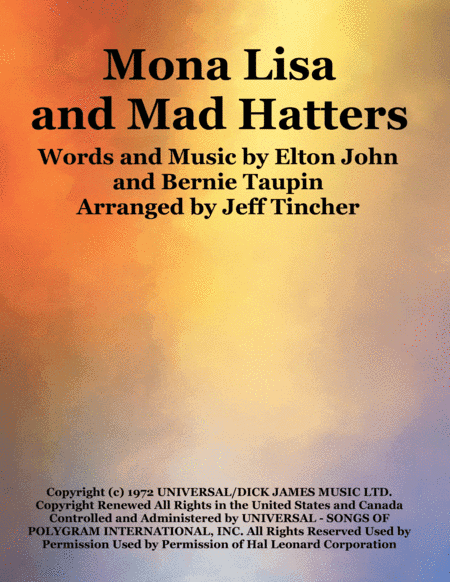 Mona Lisas And Mad Hatters (arr. Jeff Tincher)