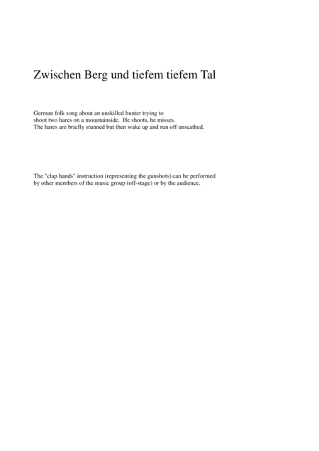 Zwischen Berg und tiefem tiefem Tal for flute, clarinet and guitar (arr. David Warin Solomons)