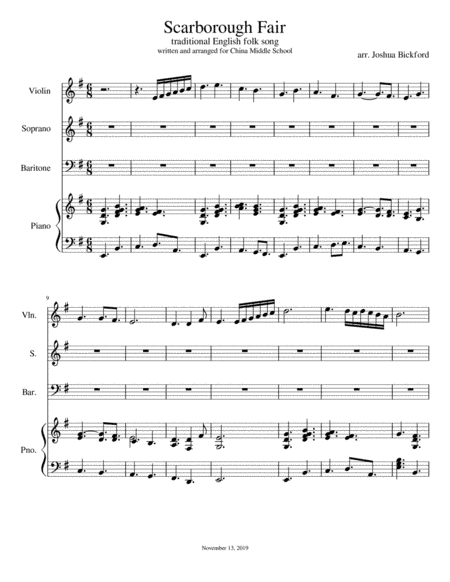 Scarborough Fair (arr. Joshua Bickford)
