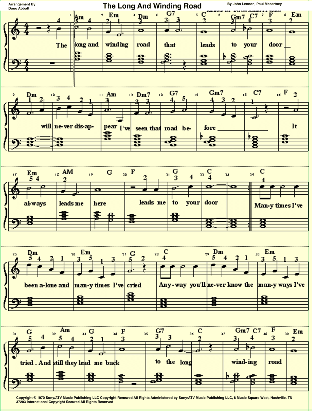 The Long And Winding Road (arr. Doug Abbott)