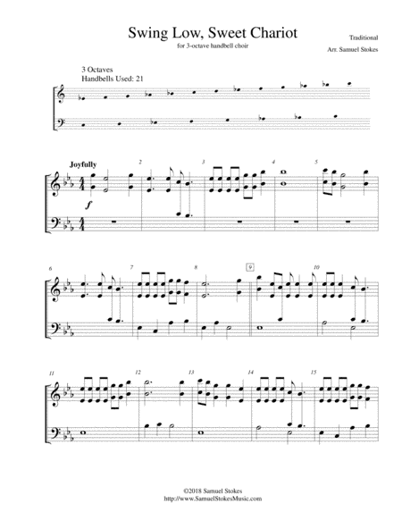 Swing Low, Sweet Chariot - for 3-octave handbell choir (arr. Samuel Stokes)