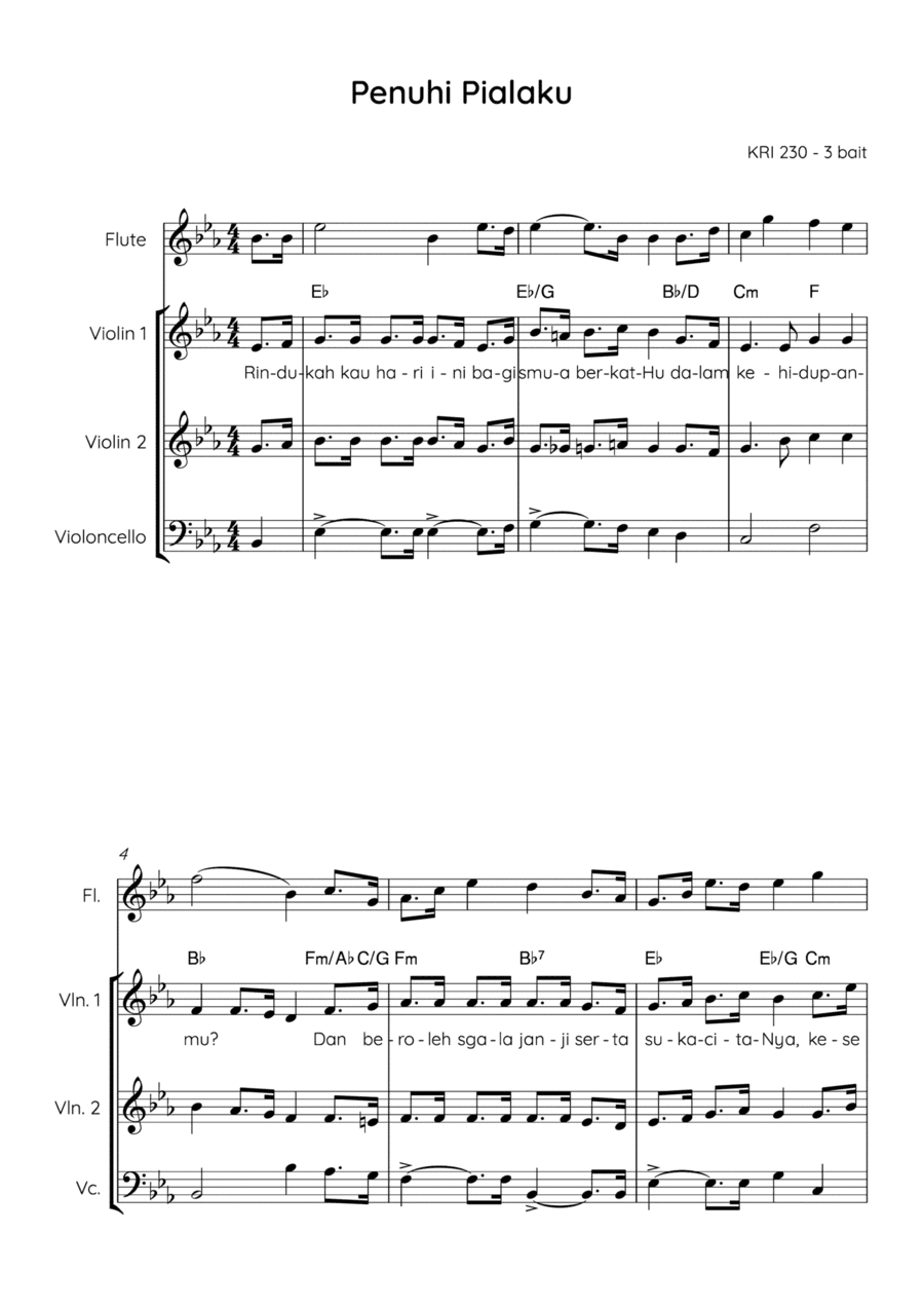 Bring Your Vessels, Not a Few / Penuhilah Pialamu Hari Ini (arr. Angie Wiranata)