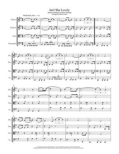 Isn't She Lovely (arr. Sherry Lewis)