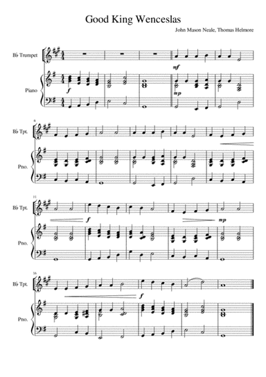 Good King Wenceslas - Trumpet and Piano (arr. Kacie J. Rickells)