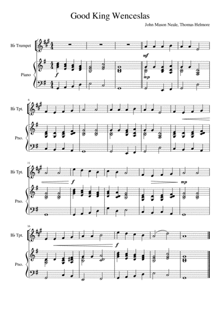 Good King Wenceslas - Trumpet and Piano (arr. Kacie J. Rickells)