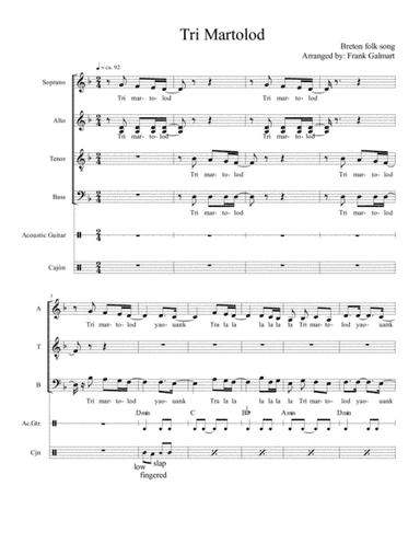 Tri Martolod (arr. Frank Galmart)