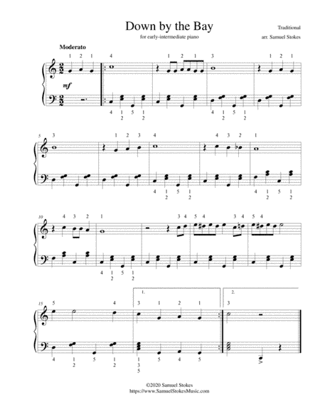Down by the Bay - for early intermediate piano (arr. Samuel Stokes)