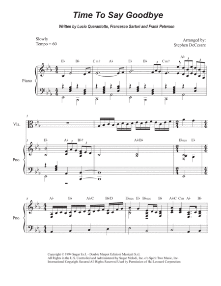 Time To Say Goodbye (arr. Stephen DeCesare)