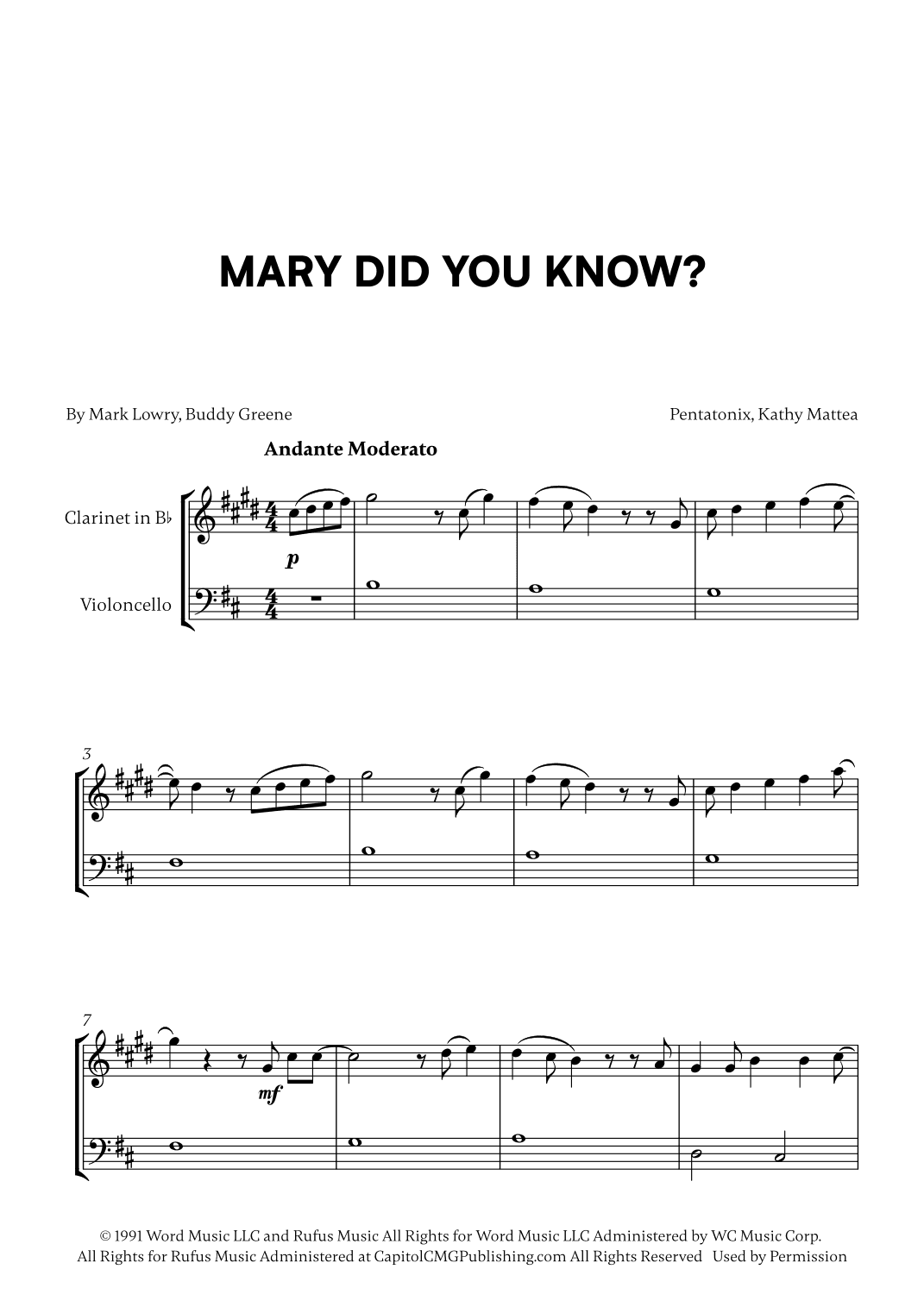 Mary, Did You Know? (arr. Cadenza Editions)