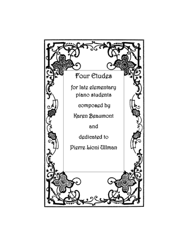 Four Etudes for Late Elementary Piano Students