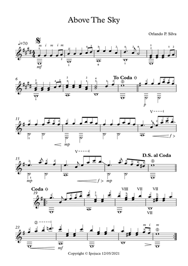 Above The Sky Acoustic Guitar Sheet Music